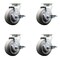 Service Caster 5 Inch Thermoplastic Rubber Swivel Caster Set with Roller Bearings and Brakes SCC-20S520-TPRRF-TLB-4 - alternate 1